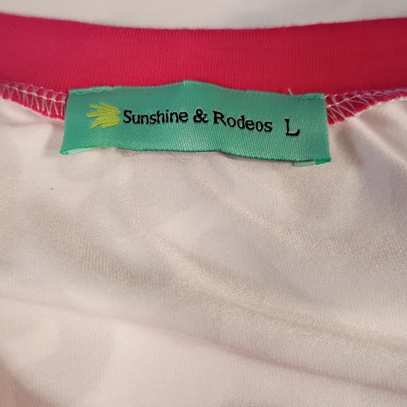 Sun Shine & Rodeos Leopard Print Short Sleeve Women's Tee - Picture 3 of 8